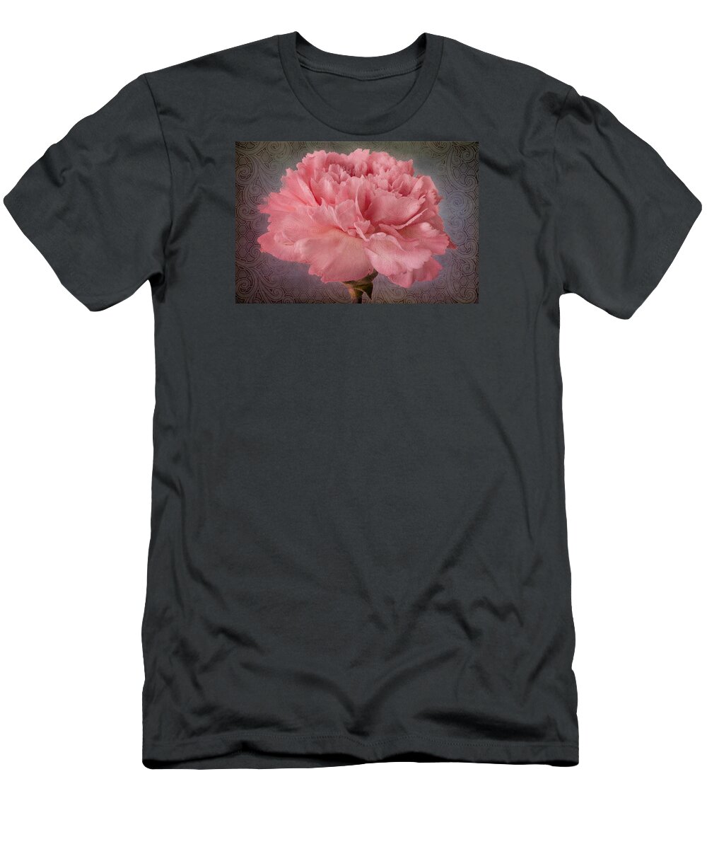 Pink Carnation Bloom T-Shirt featuring the photograph Carnation Fascination by Marina Kojukhova