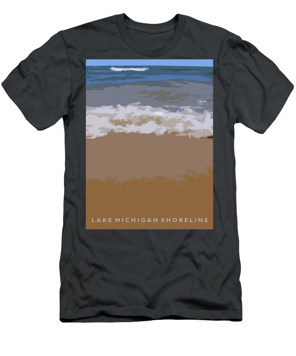 Beach T-Shirt featuring the photograph Lake Michigan Shoreline by Michelle Calkins