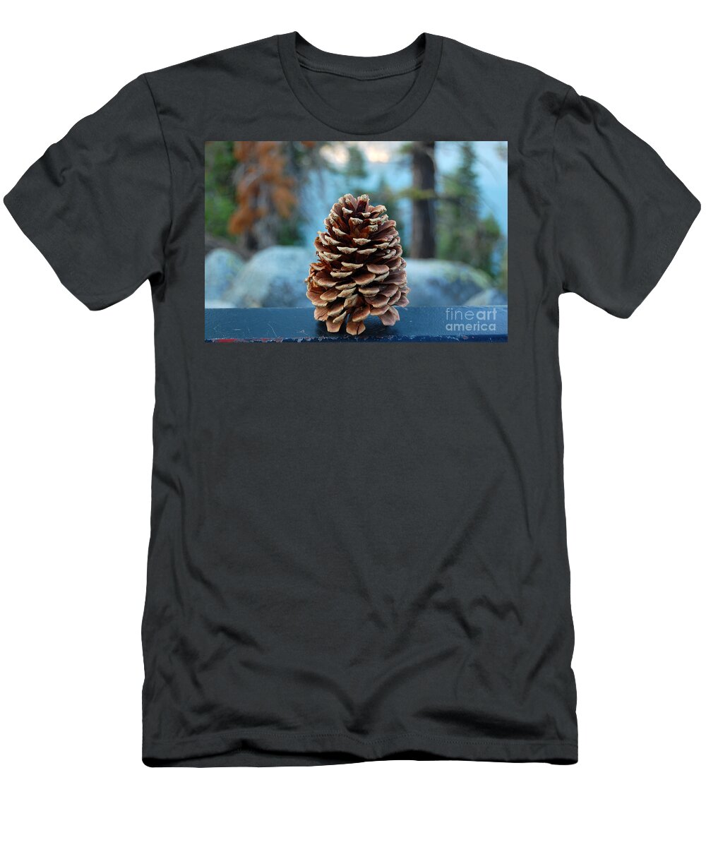 Lake Tahoe T-Shirt featuring the photograph Lake Tahoe Pine Cone by Debra Thompson