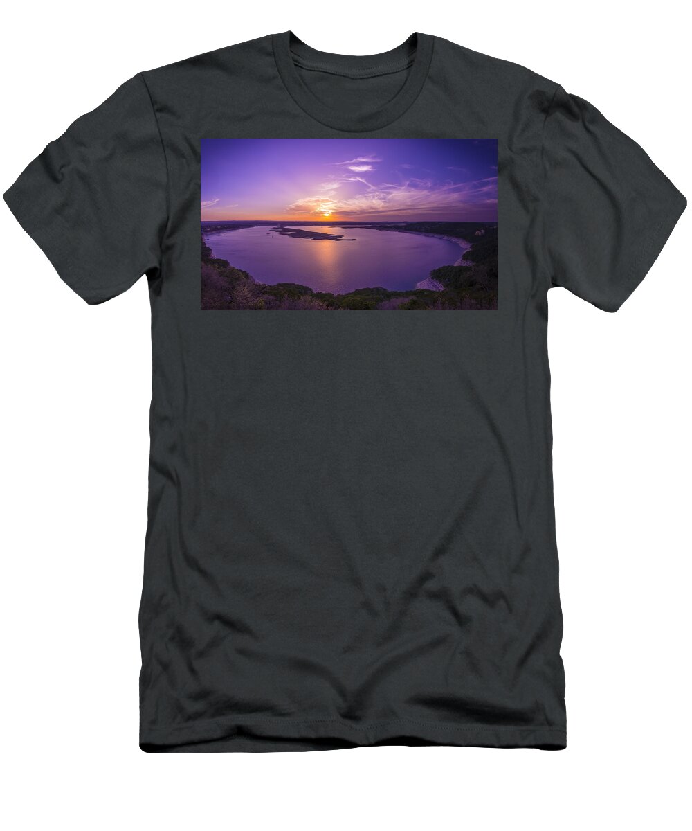 Lake Travis Sunset T-Shirt featuring the photograph Lake Travis Sunset by David Morefield