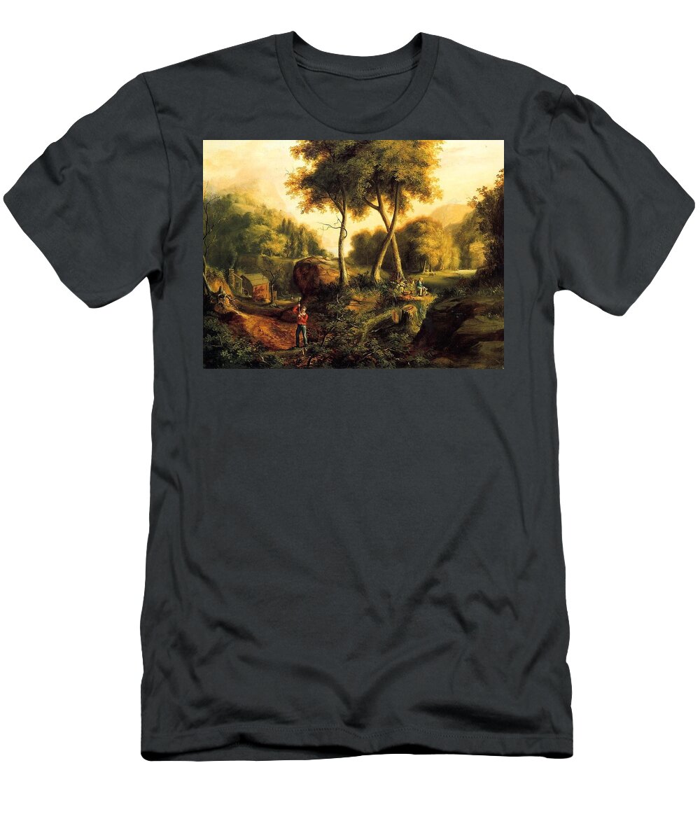 Landscape T-Shirt featuring the painting Landscape - 1845 by Pam Neilands