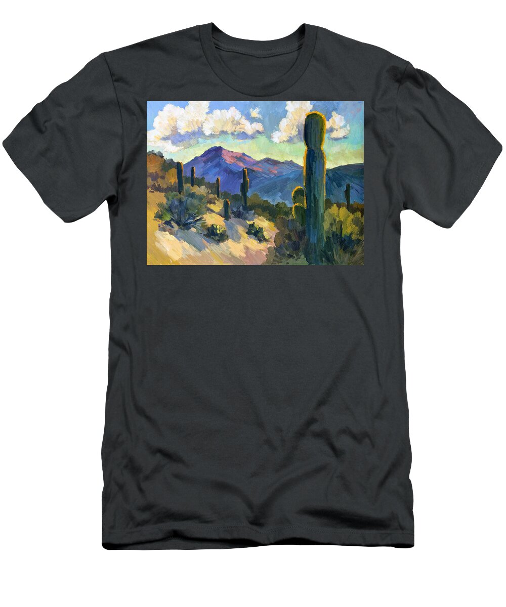 Late Afternoon T-Shirt featuring the painting Late Afternoon Tucson by Diane McClary
