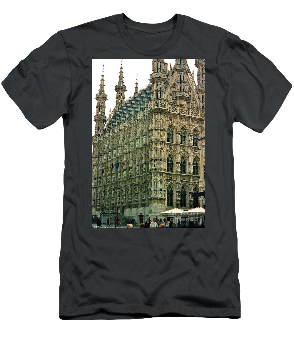 Late Gothic Architecture T-Shirt featuring the photograph Late Gothic Town Hall Leuven Belgium by Greta Corens