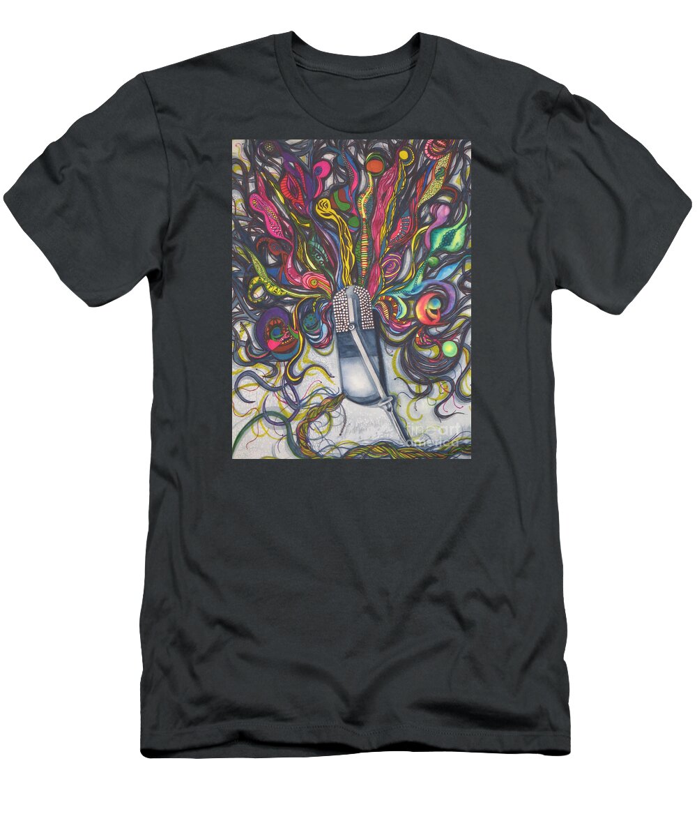 Fine Art Painting T-Shirt featuring the painting Let Your Music Flow In Harmony by Chrisann Ellis