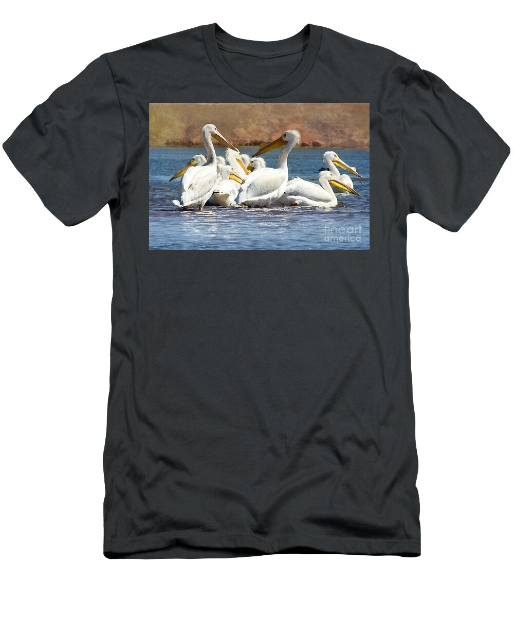 Pelican T-Shirt featuring the photograph Lets Blow This Joint by Betty LaRue
