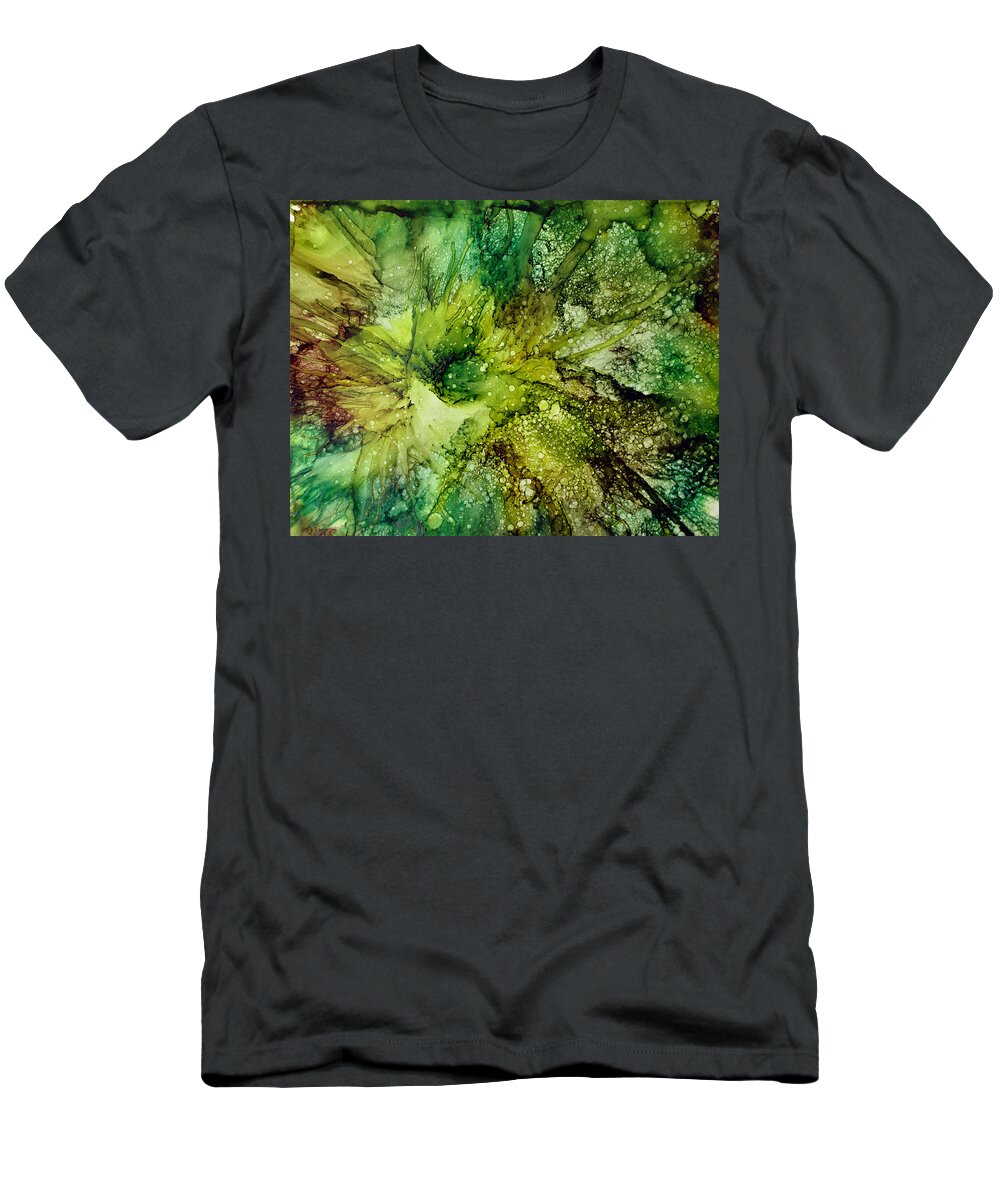 Flower T-Shirt featuring the painting Lettuce Flower by Kathy Sheeran