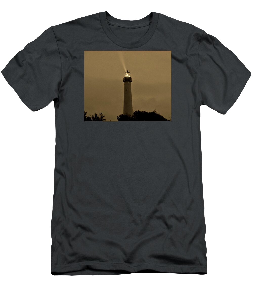Ocean T-Shirt featuring the photograph Lighthouse in the Storm by Ed Sweeney