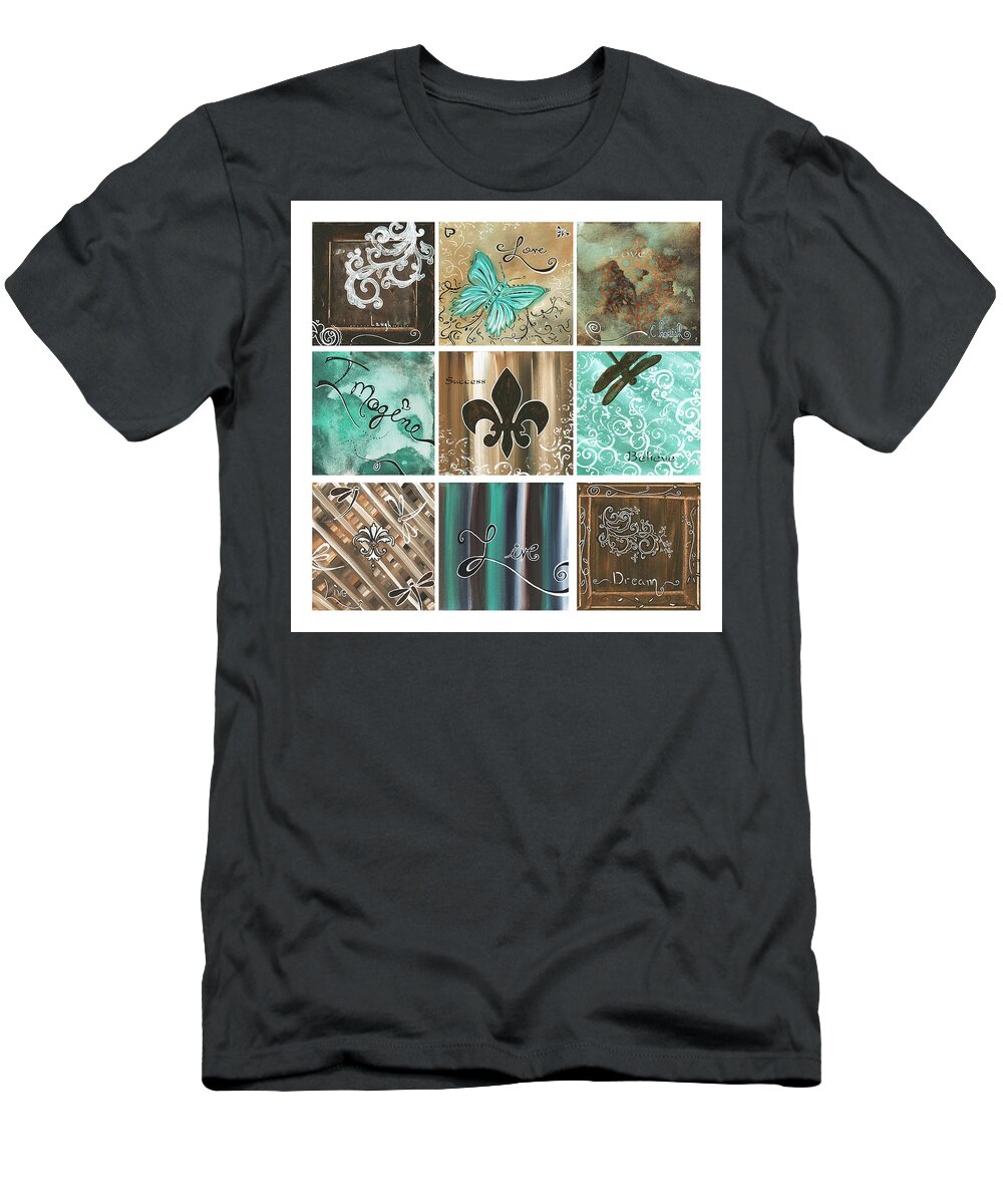 Abstract T-Shirt featuring the painting Live and Love by MADART by Megan Aroon