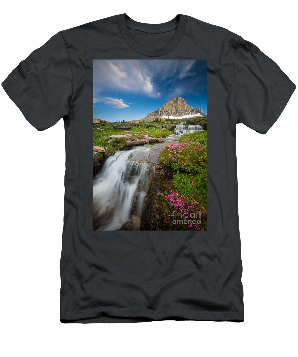 America T-Shirt featuring the photograph Logan Pass Cascades by Inge Johnsson