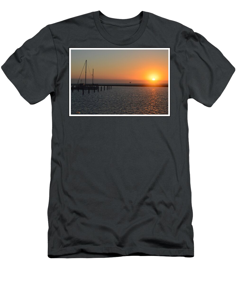 Bird T-Shirt featuring the photograph Lone Bird at The Marina by Leticia Latocki