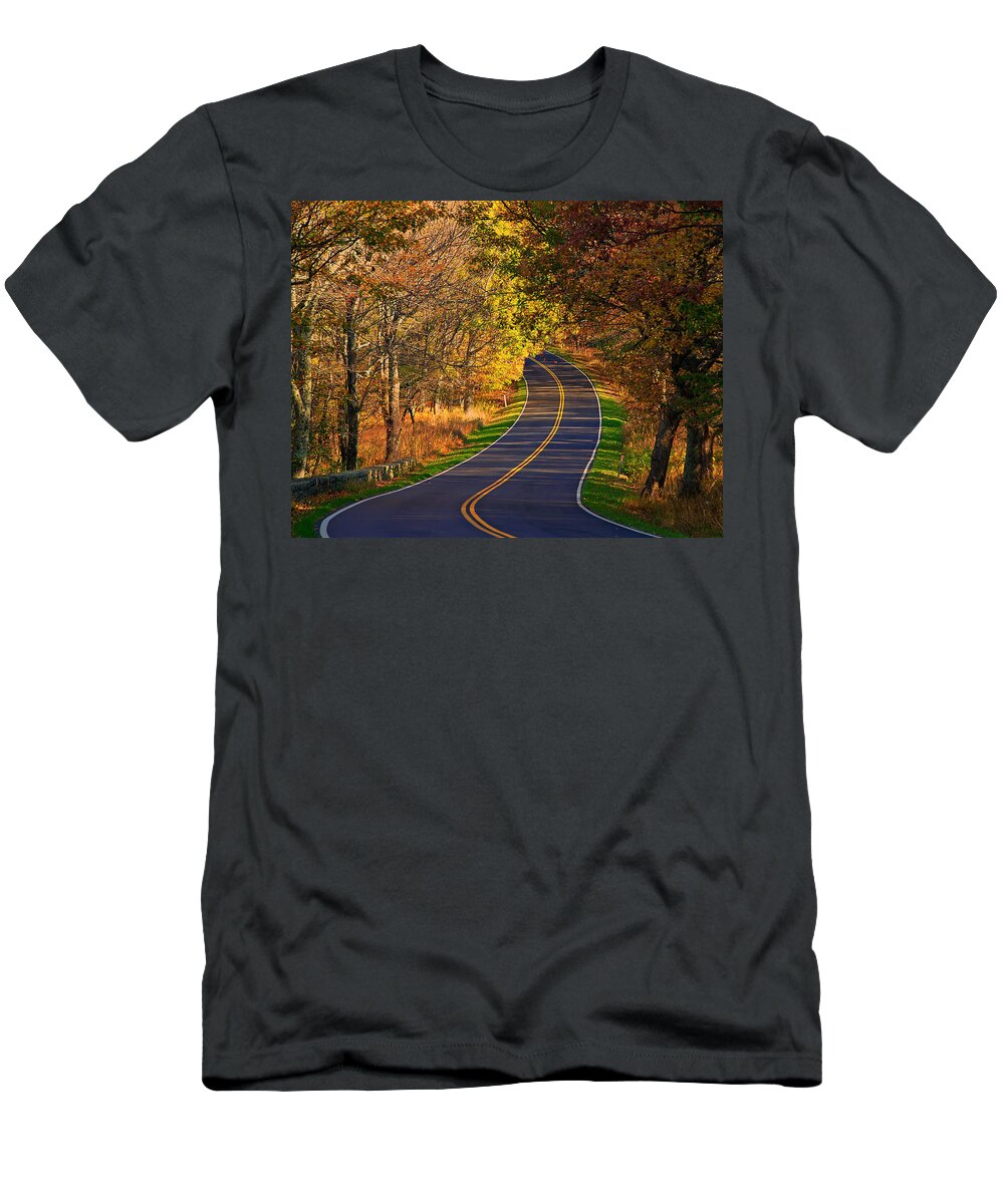 Shenandoah National Park T-Shirt featuring the photograph Long and Winding Road by Kathi Isserman