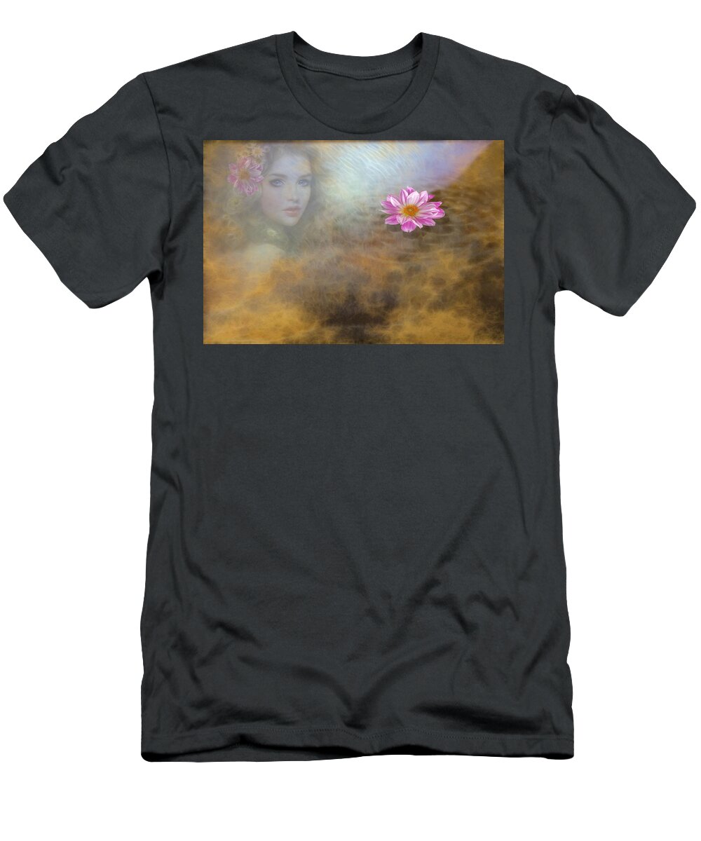 Girl T-Shirt featuring the digital art Look from Under the water by Lilia D