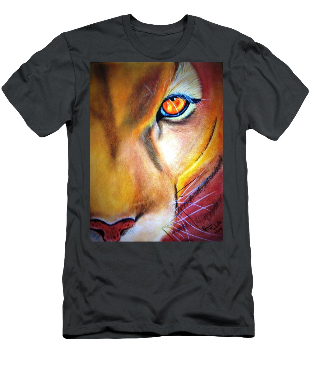 Mountain Lion T-Shirt featuring the painting Looks That Kill by Renee Michelle Wenker