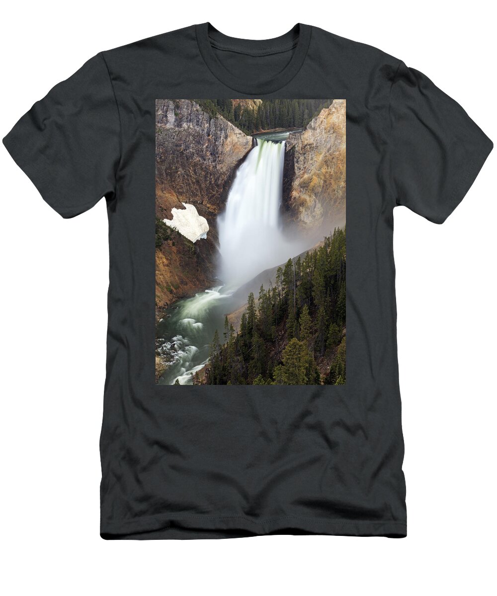 530458 T-Shirt featuring the photograph Lower Falls In Grand Canyon Of by Duncan Usher
