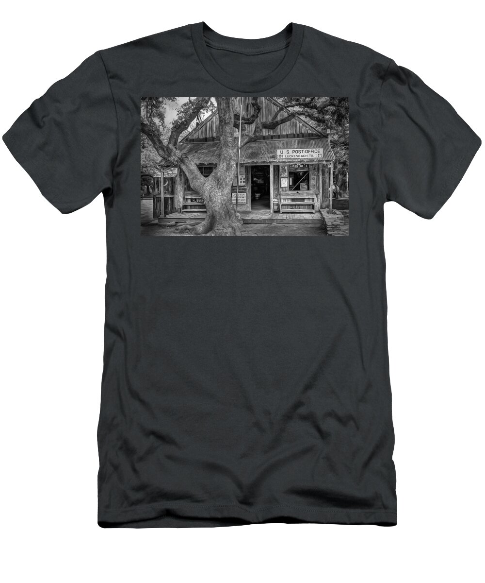 Luckenbach T-Shirt featuring the photograph Luckenbach 2 Black and White by Scott Norris