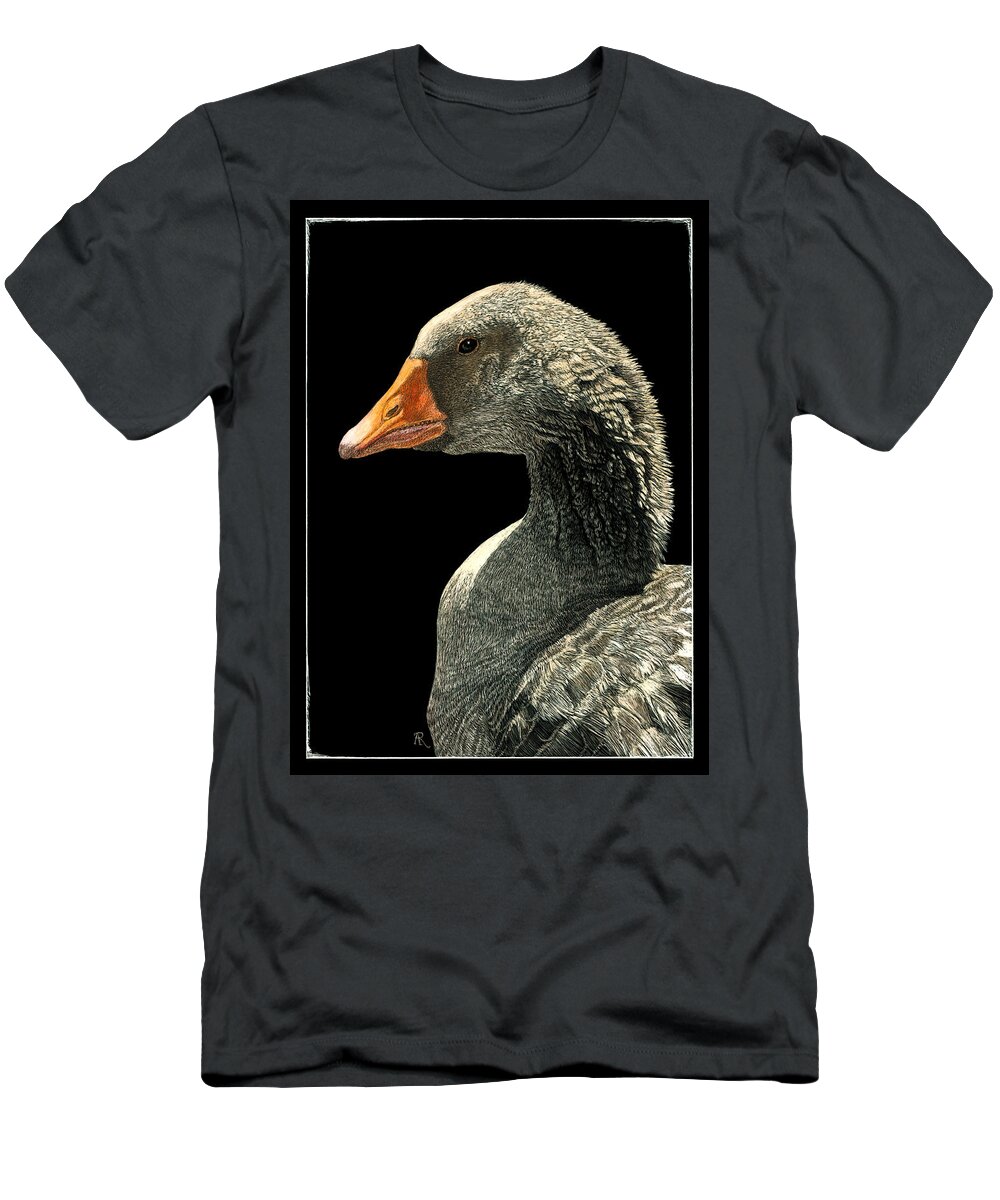 Goose T-Shirt featuring the drawing Lucy by Ann Ranlett