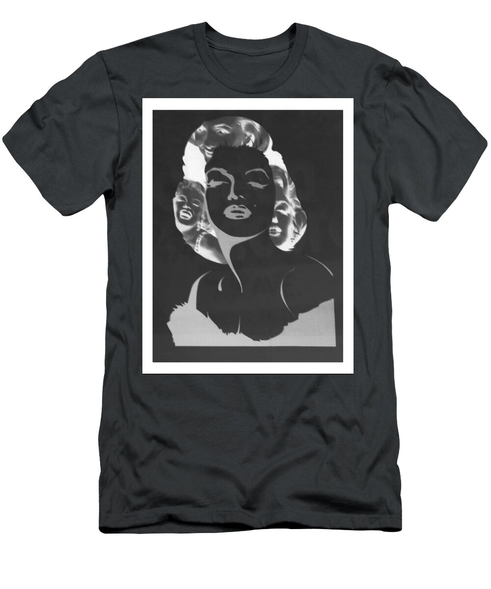 Marilyn Monroe T-Shirt featuring the photograph M M I N N E G A T I V E B L A C K A N D W H I T E by Rob Hans