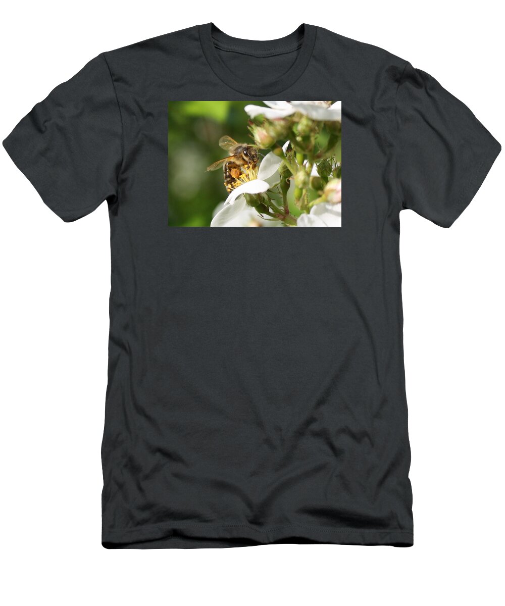 Honeybee T-Shirt featuring the photograph Mad Honeybee by Lucinda VanVleck