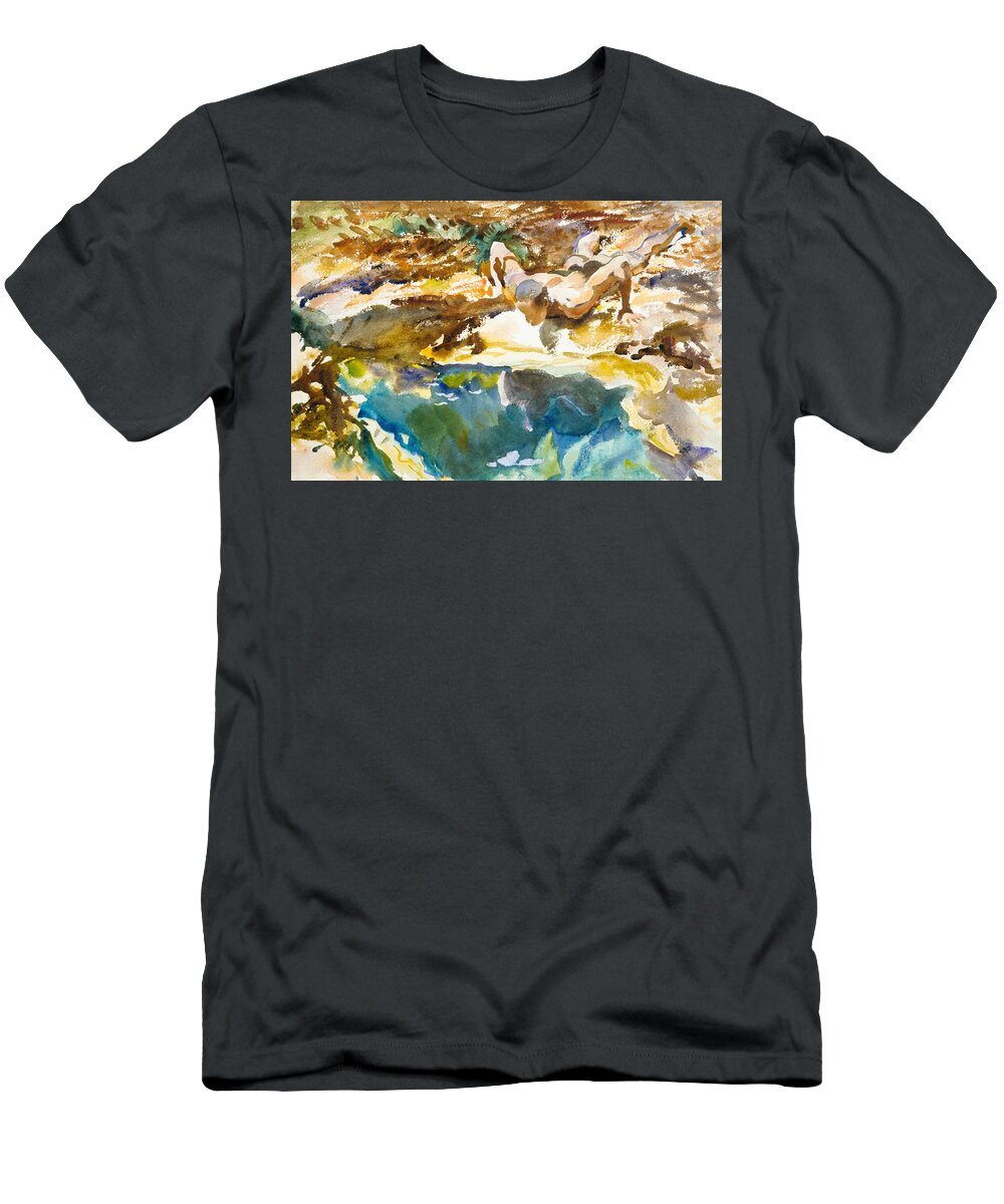 John Singer Sargent T-Shirt featuring the painting Man and Pool. Florida by John Singer Sargent