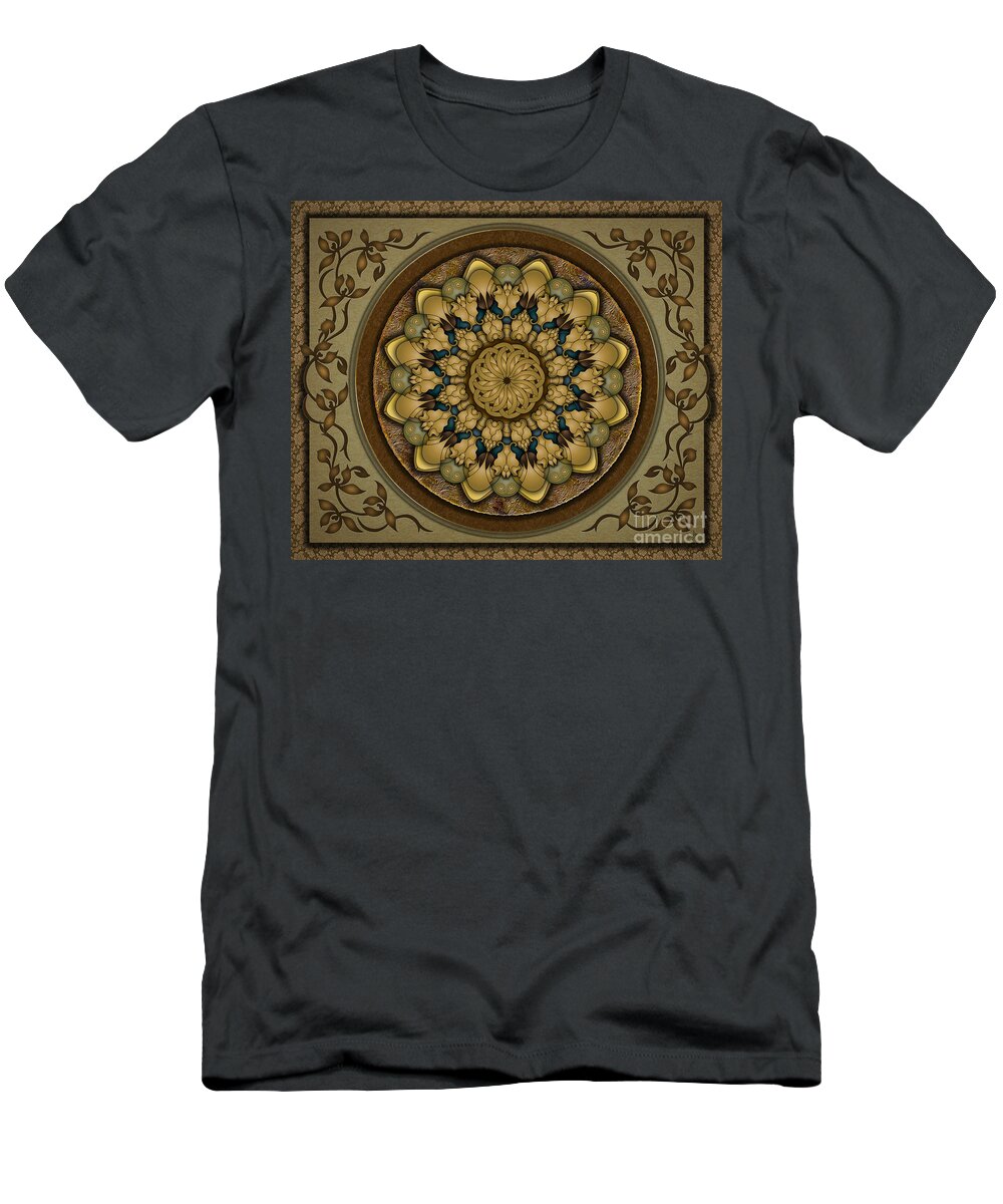 Mandala T-Shirt featuring the digital art Mandala Earth Shell sp by Peter Awax