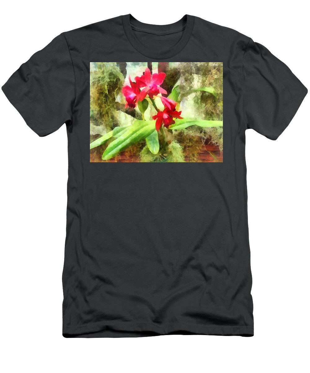 Cattleya T-Shirt featuring the photograph Maroon Cattleya Orchids by Susan Savad