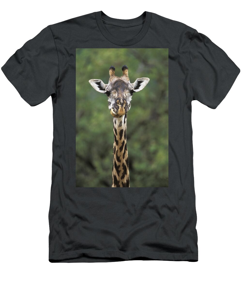 00198689 T-Shirt featuring the photograph Masai Giraffe Serengeti by Konrad Wothe