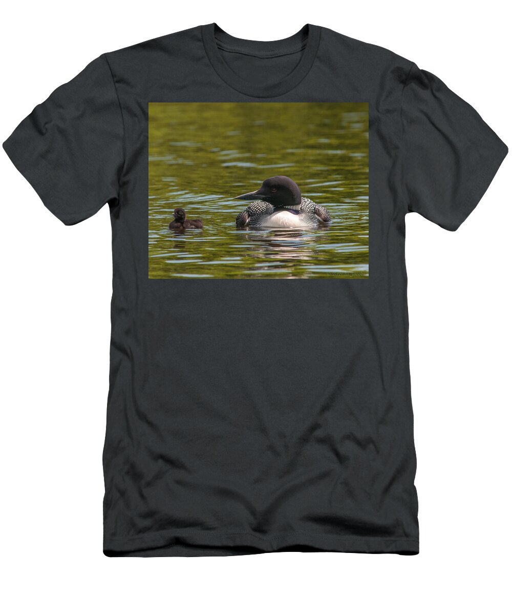 Common Loon T-Shirt featuring the photograph Me and My Baby by Brenda Jacobs