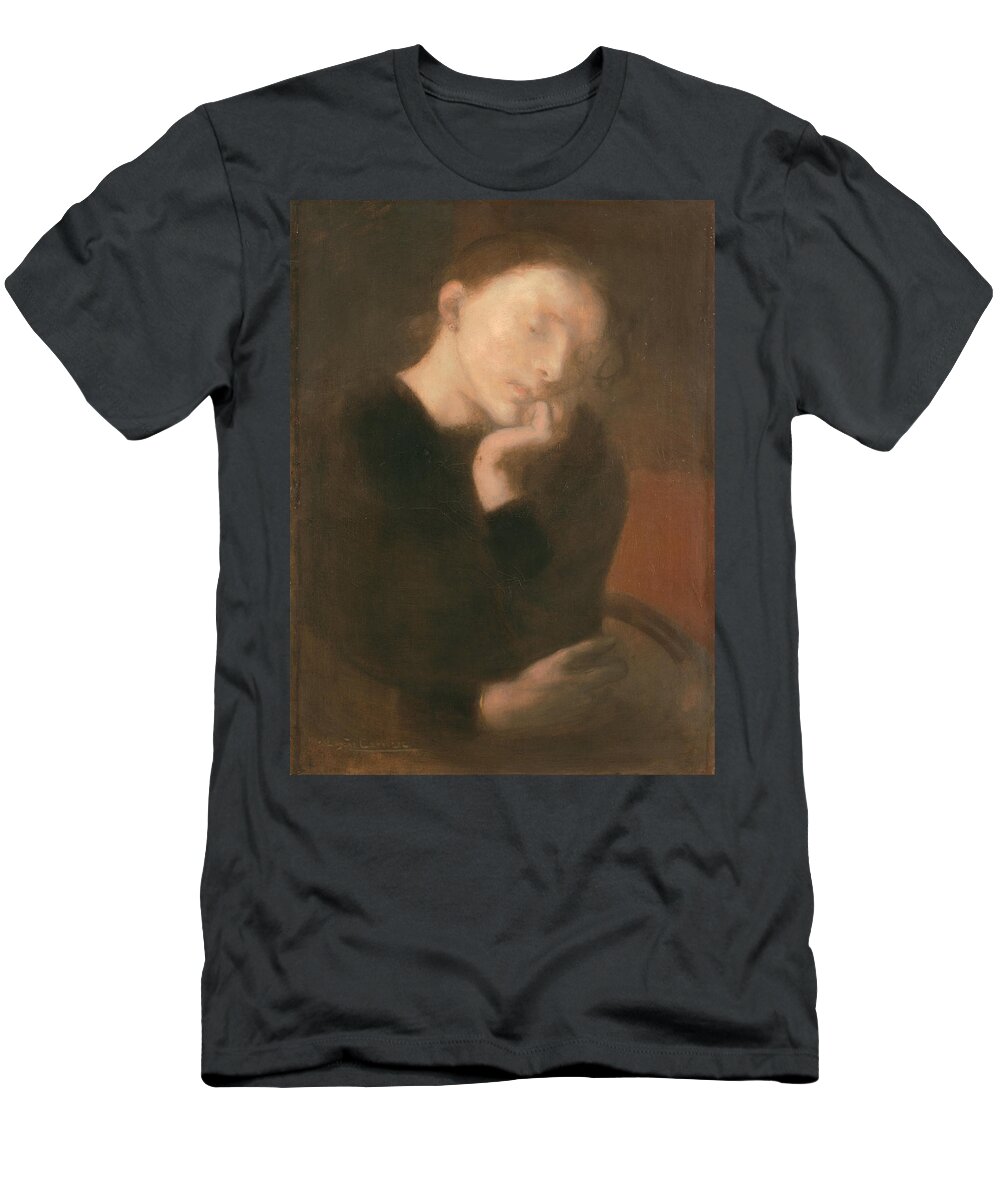 Eugene Carriere T-Shirt featuring the painting Meditation by Eugene Carriere