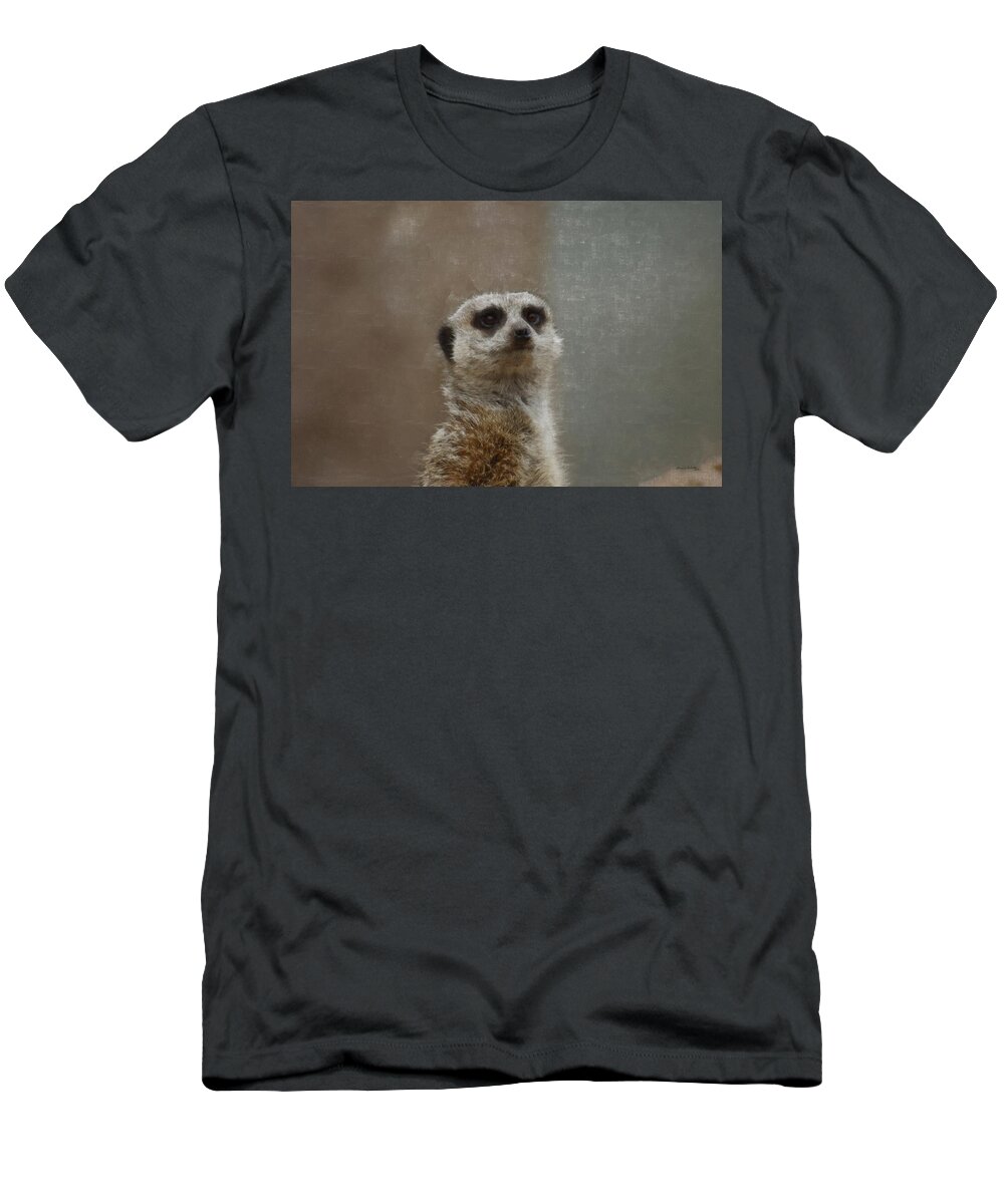 Meerkat T-Shirt featuring the digital art Meerkat 5 by Ernest Echols