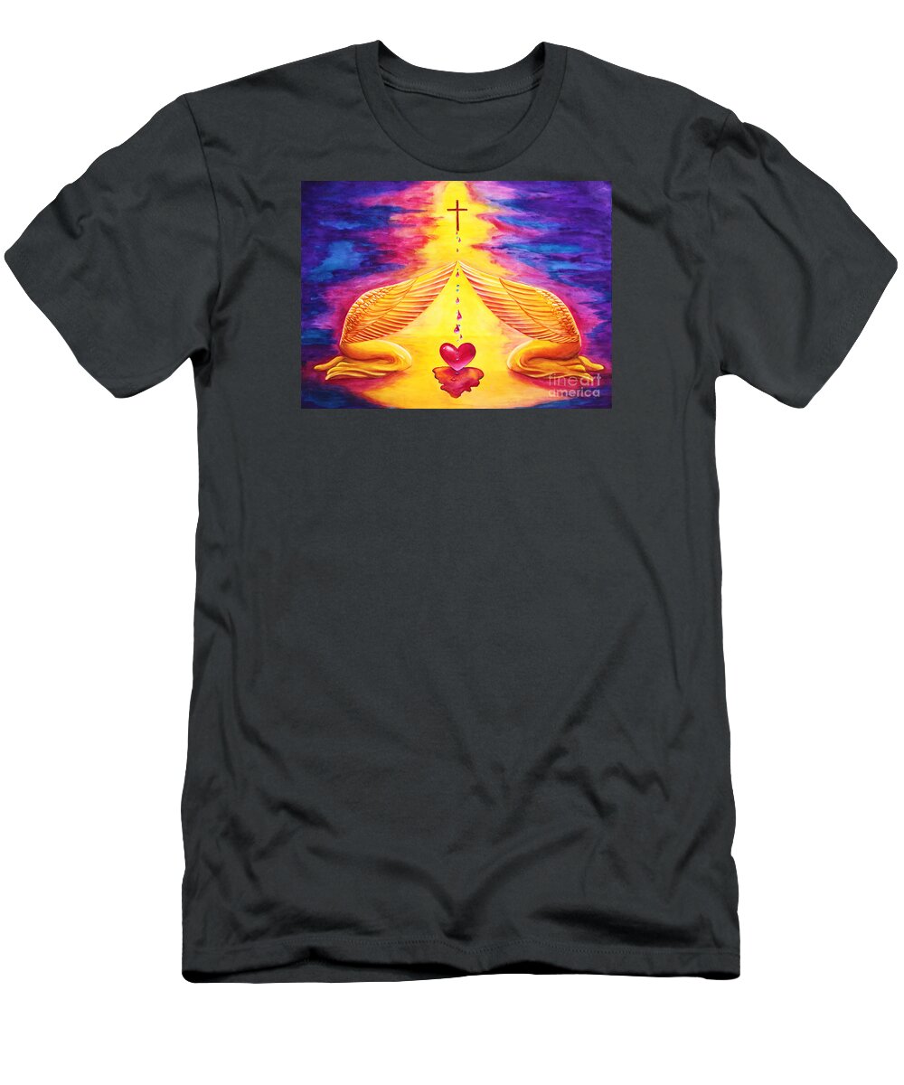 Nancy Cupp T-Shirt featuring the painting Mercy by Nancy Cupp