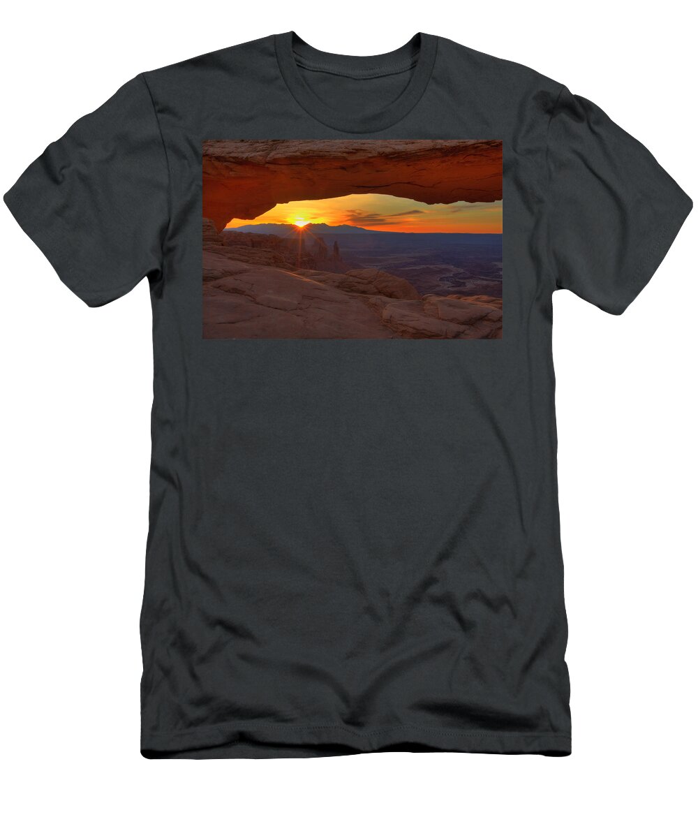 Spring T-Shirt featuring the photograph Mesa Arch Sunrise by Alan Vance Ley