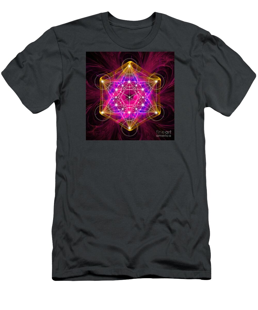 Metatron T-Shirt featuring the digital art Metatron Cube by Alexa Szlavics