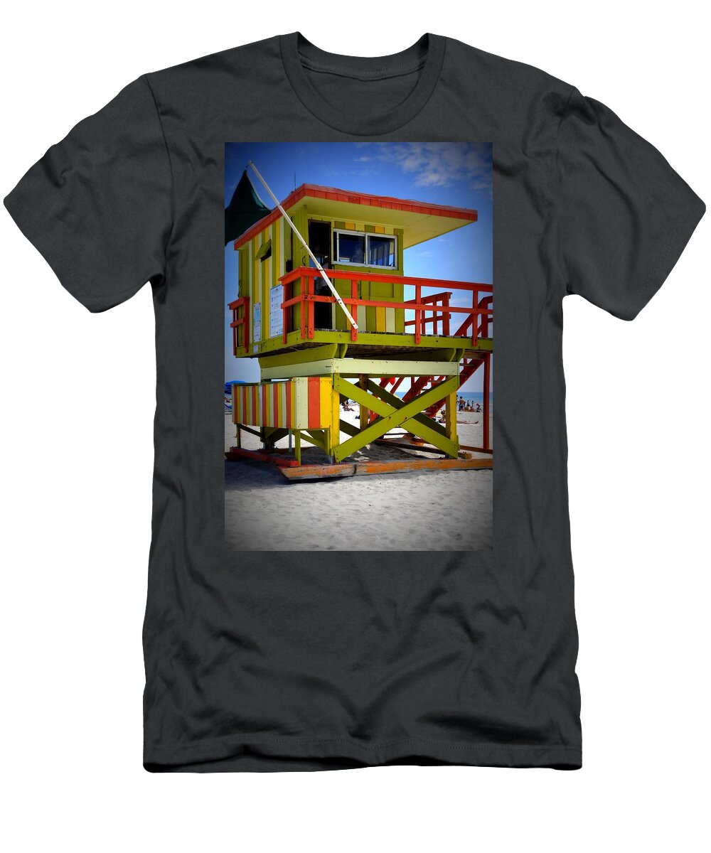 Miami T-Shirt featuring the photograph Miami Shack by Laurie Perry