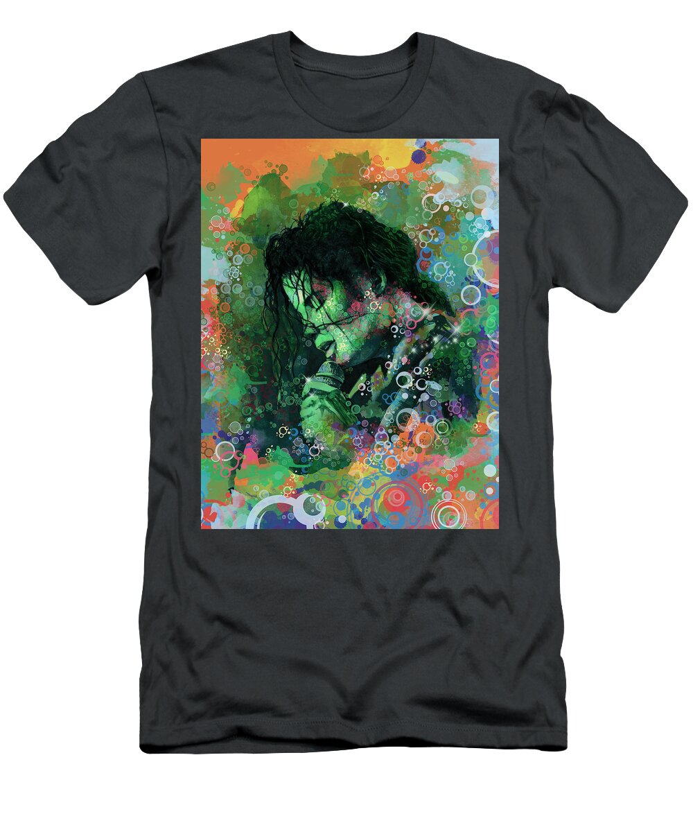 Michael Jackson T-Shirt featuring the painting Michael Jackson 15 by Bekim M