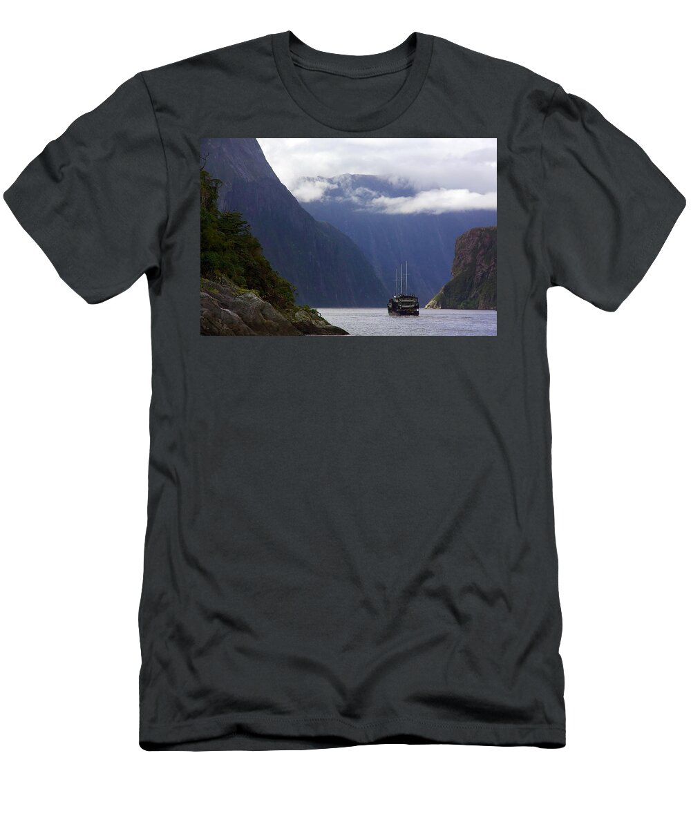 New Zealand T-Shirt featuring the photograph Milford Sound by Stuart Litoff