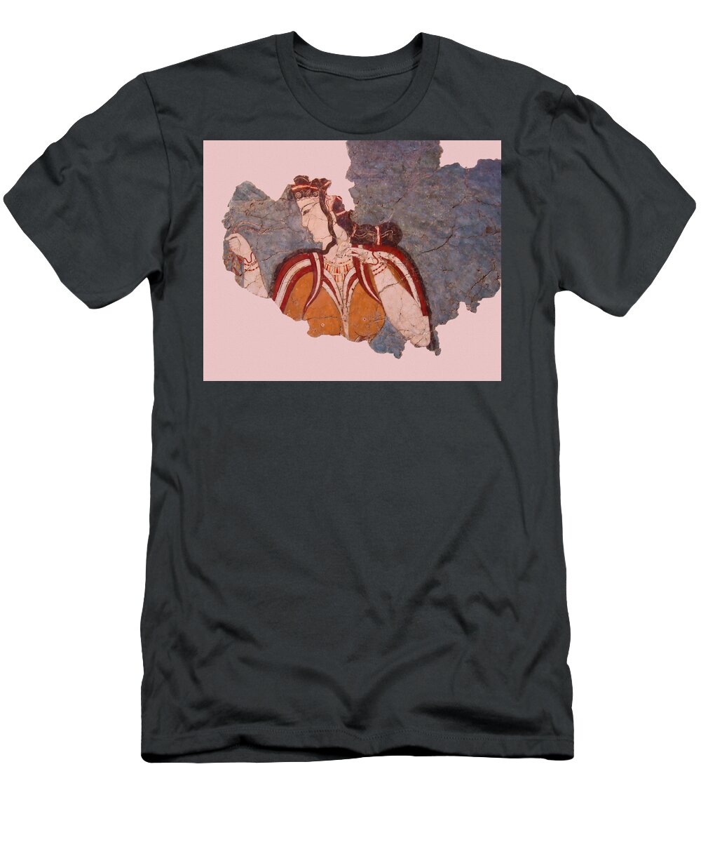 Minoan Wall Painting T-Shirt featuring the photograph Minoan Wall Painting by Ellen Henneke