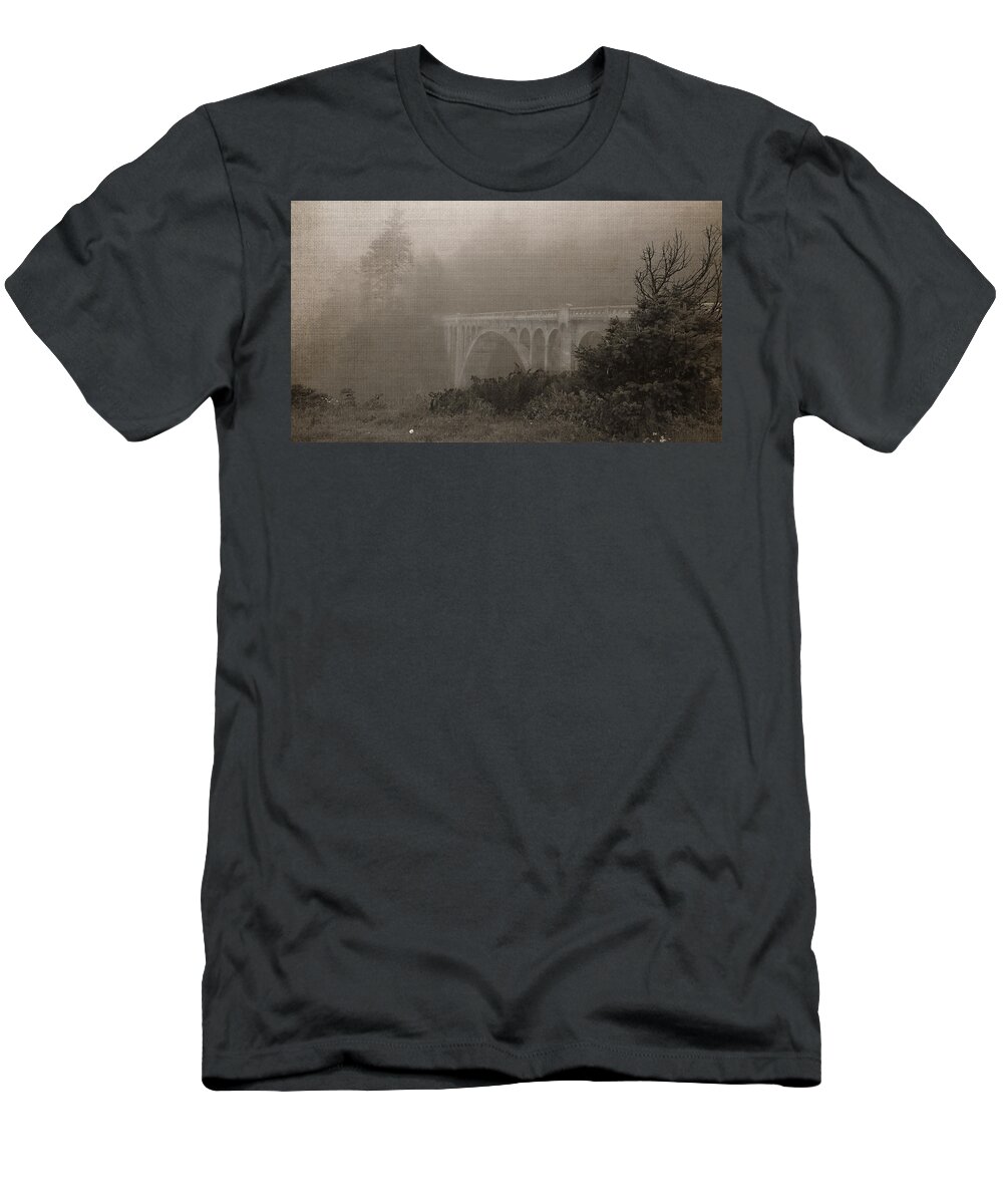 Oregon T-Shirt featuring the photograph Misty Bridge by KATIE Vigil