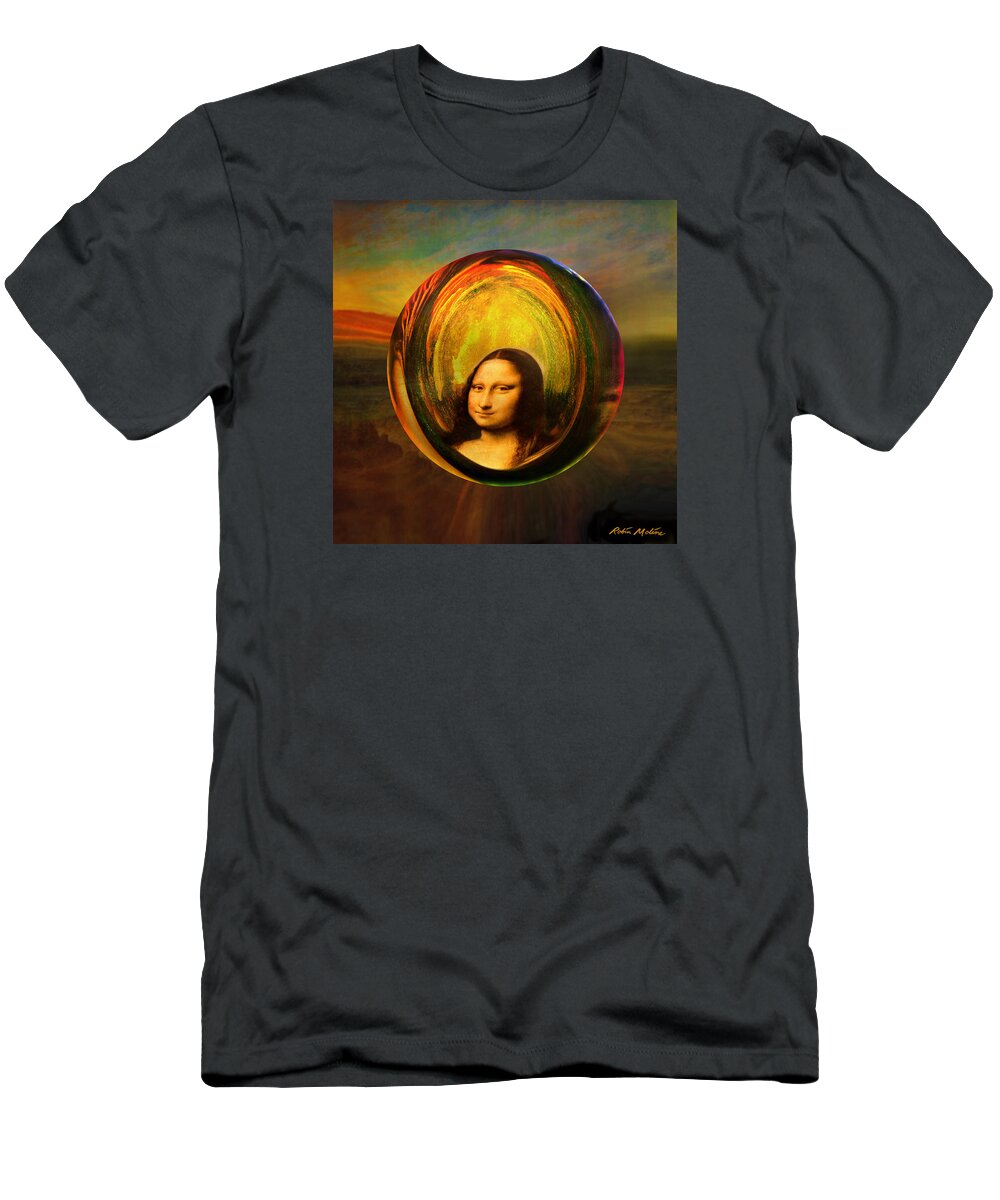Mona Lisa T-Shirt featuring the painting Mona Lisa Circondata by Robin Moline
