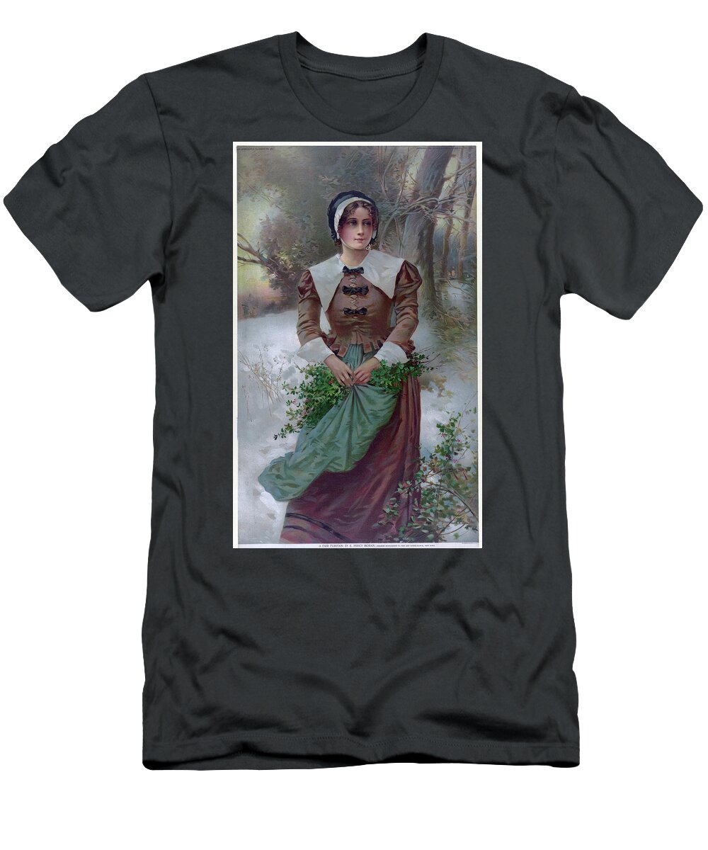 1600s T-Shirt featuring the drawing Moran Puritan Woman by Granger