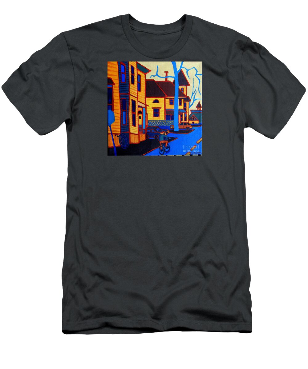 Landscape T-Shirt featuring the painting Morning Delivery by Debra Bretton Robinson