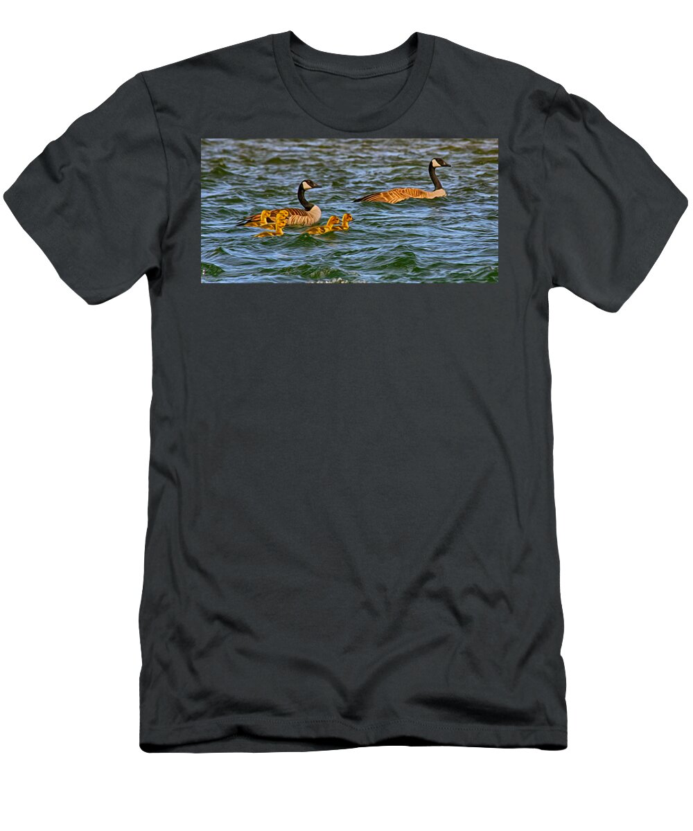 Abstract T-Shirt featuring the painting Morning Swim by Omaste Witkowski