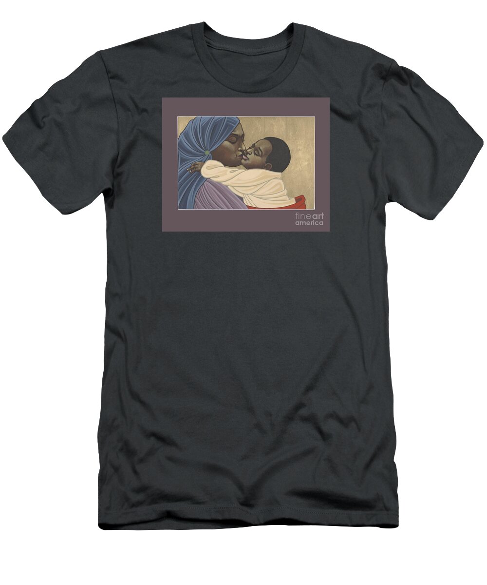 Mother And Child Of Kibeho T-Shirt featuring the painting Mother and Child of Kibeho 211 by William Hart McNichols