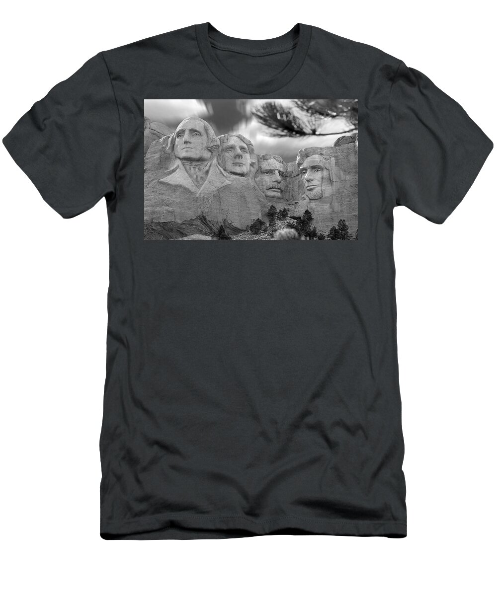 Landmarks T-Shirt featuring the photograph Mount Rushmore Panoramic by Mike McGlothlen