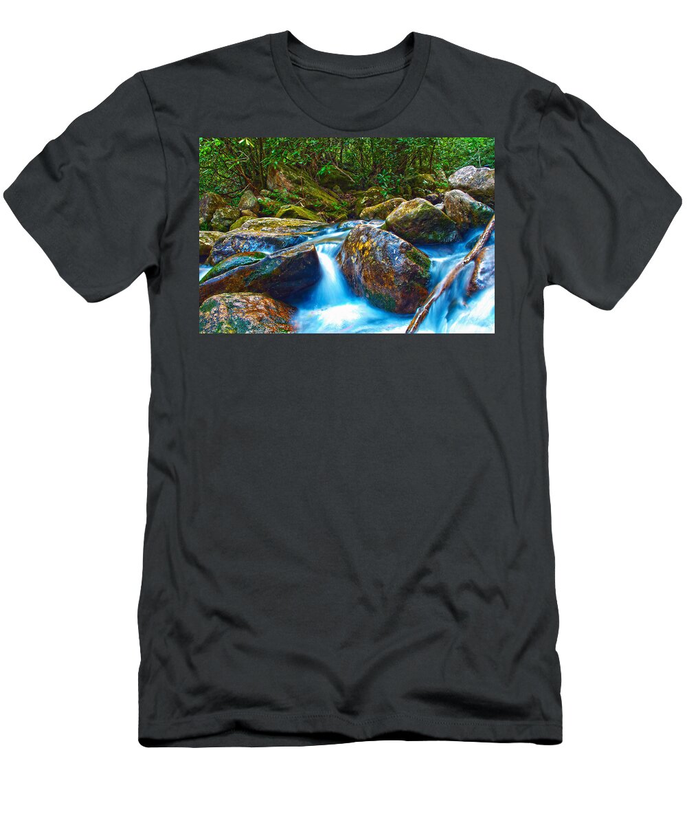 View T-Shirt featuring the photograph Mountain Streams by Alex Grichenko