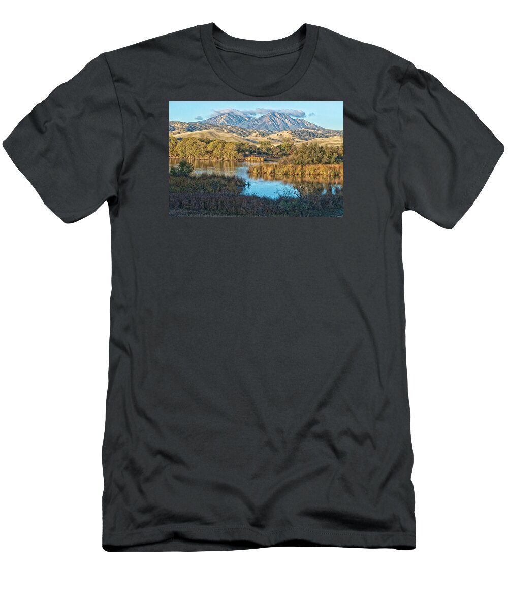 Mt. Diablo T-Shirt featuring the photograph Mt. Diablo Over Marsh Creek by Robin Mayoff