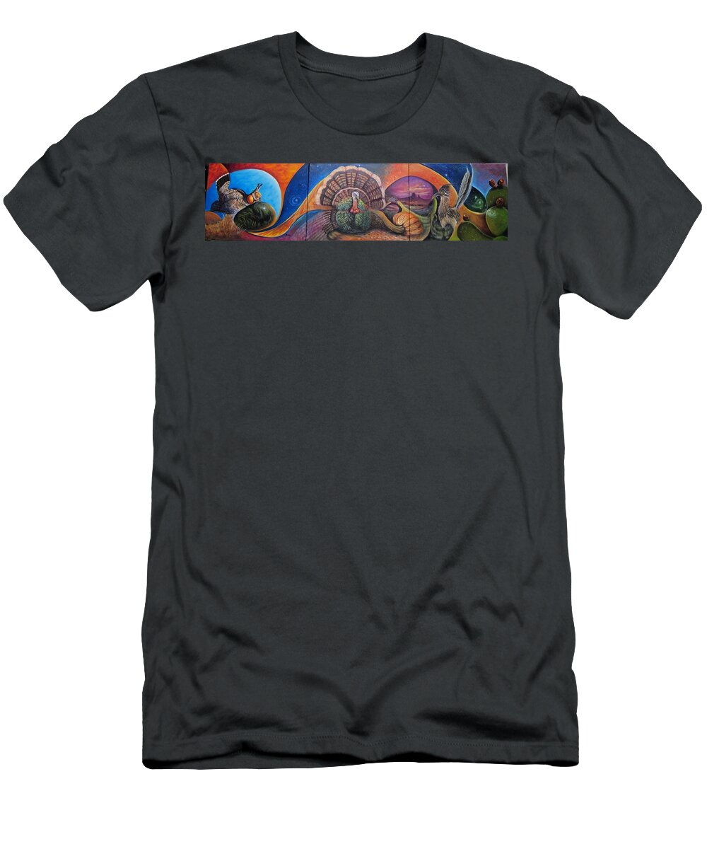 Curvismo T-Shirt featuring the painting Natives of New Mexico by Sherry Strong