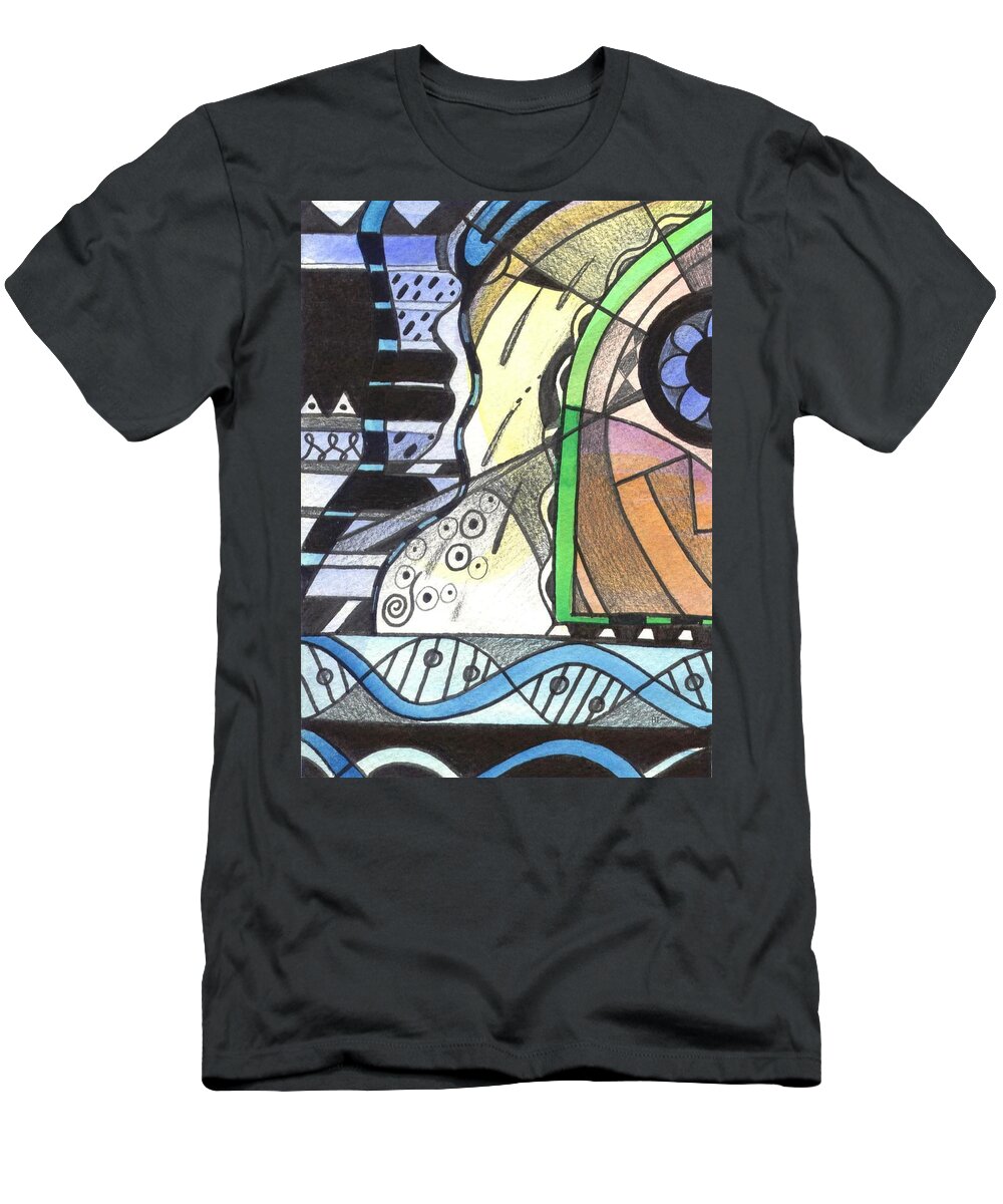 Abstract T-Shirt featuring the painting Nature And Nurture by Helena Tiainen