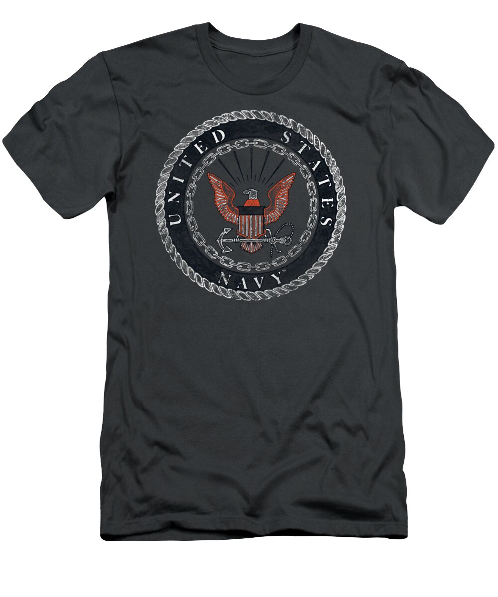  T-Shirt featuring the digital art Navy - Rough Emblem by Brand A