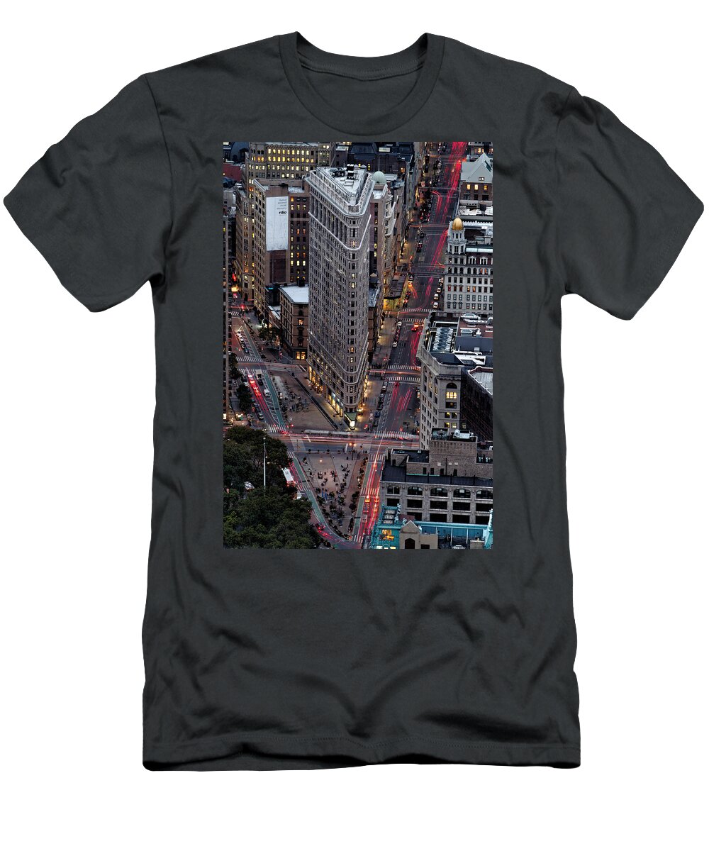 Flatiron Building T-Shirt featuring the photograph New York City Skyline Flatiron building by Silvio Ligutti