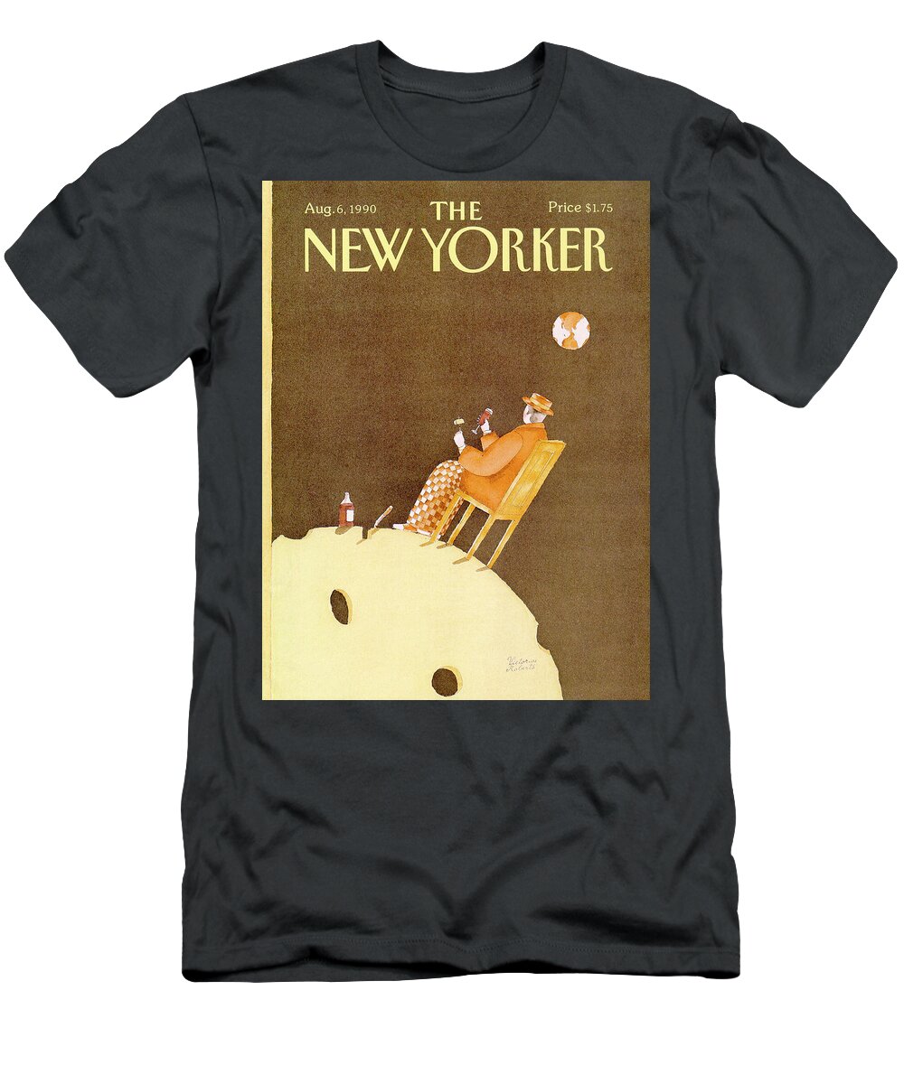 Dining T-Shirt featuring the painting New Yorker August 6th, 1990 by Victoria Roberts